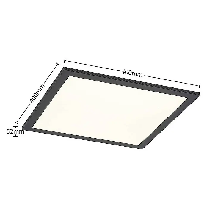 Lindby LED-Panel Nelios - L x B x H: 40 x 40 x 5,2 cm, schwarz, schwarz, Neutralweiß