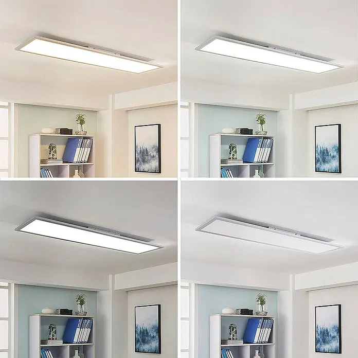 Arcchio LED-Panel Lysander - L x B x H: 119,5 x 29,5 x 4,5 cm, alu / grau / zink