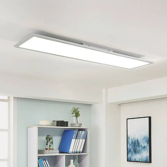 Arcchio LED-Panel Lysander - L x B x H: 119,5 x 29,5 x 4,5 cm, alu / grau / zink