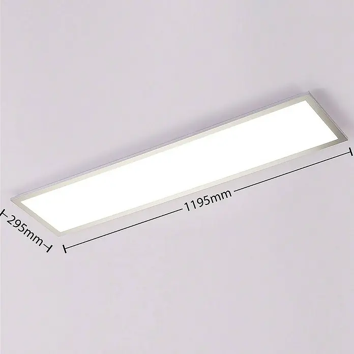 Arcchio LED-Panel Lysander - L x B x H: 119,5 x 29,5 x 4,5 cm, alu / grau / zink