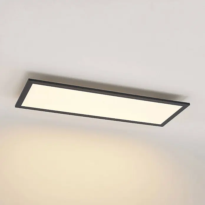 Lindby LED-Panel Nelios - L x B x H: 80 x 30 x 5,2 cm, schwarz, Neutralweiß
