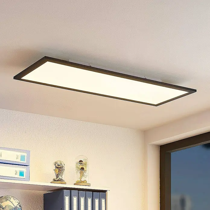 Lindby LED-Panel Nelios - L x B x H: 80 x 30 x 5,2 cm, schwarz, Neutralweiß
