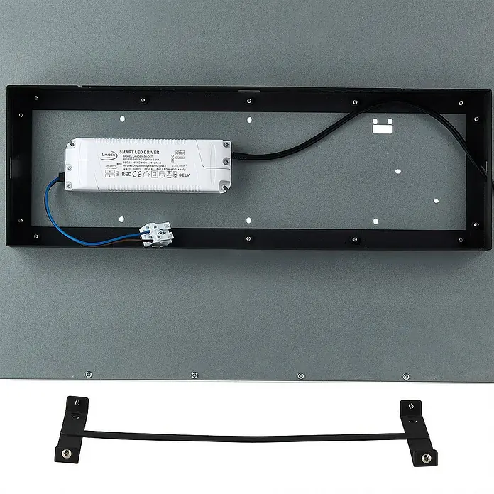 Lindby LED-Panel Lamin - L x B x H: 119,5 x 29,5 x 5 cm, schwarz