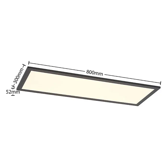 Lindby LED-Panel Nelios - L x B x H: 80 x 30 x 5,2 cm, schwarz, Neutralweiß