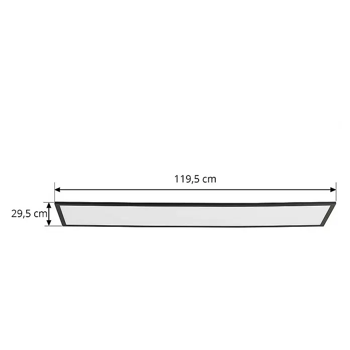 Lindby LED-Panel Lamin - L x B x H: 119,5 x 29,5 x 5 cm, schwarz