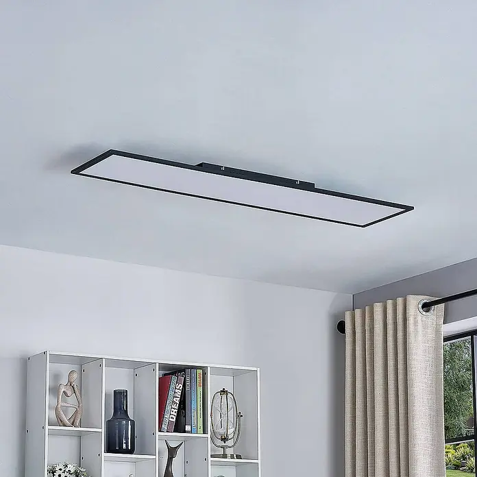Lindby LED-Panel Lamin - L x B x H: 119,5 x 29,5 x 5 cm, schwarz