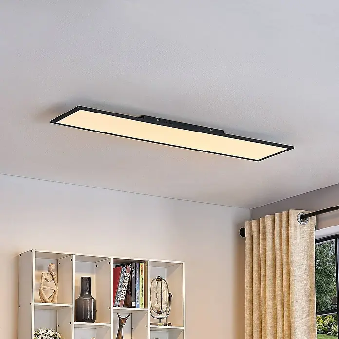 Lindby LED-Panel Lamin - L x B x H: 119,5 x 29,5 x 5 cm, schwarz