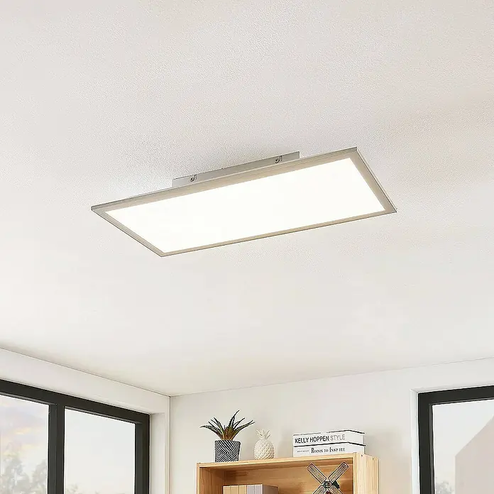 Lindby LED-Panel Stenley - L x B x H: 59,6 x 29,6 x 7,3 cm, weiß / opal, Neutralweiß