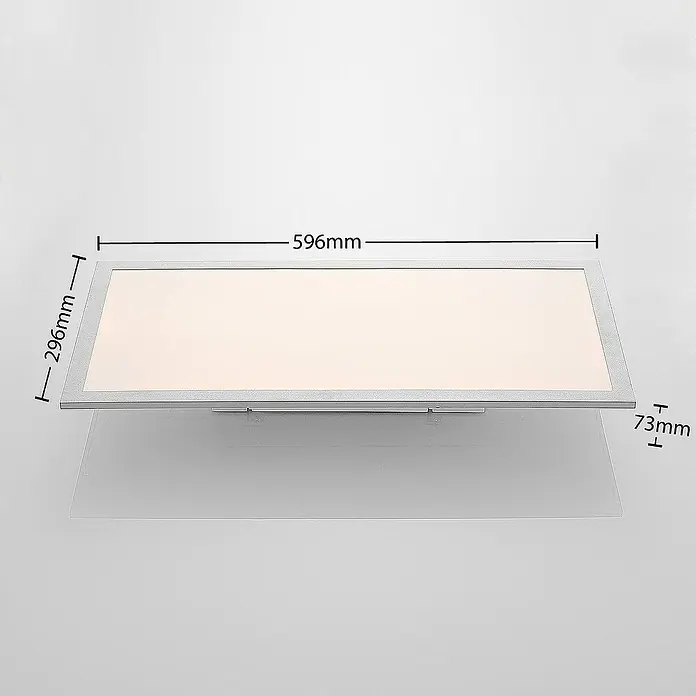 Lindby LED-Panel Stenley - L x B x H: 59,6 x 29,6 x 7,3 cm, weiß / opal, Neutralweiß