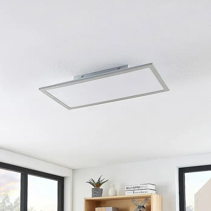 Lindby LED-Panel Stenley - L x B x H: 59,6 x 29,6 x 7,3 cm, weiß / opal, Neutralweiß