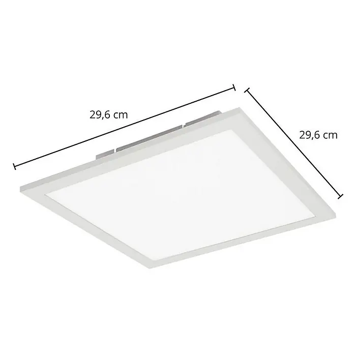 Lindby LED-Panel Kenma - L x B x H: 29,6 x 29,6 x 7,1 cm, weiß / opal, weiß / opal