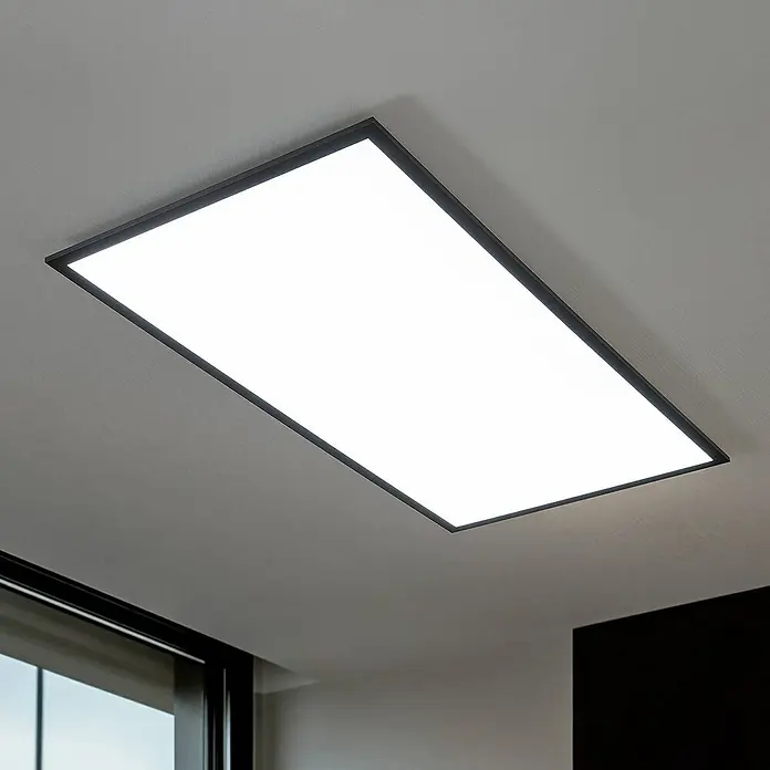 Lindby LED-Panel Nelios - L x B x H: 120 x 60 x 5,2 cm, schwarz, schwarz, Neutralweiß