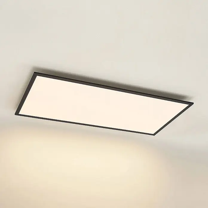 Lindby LED-Panel Nelios - L x B x H: 120 x 60 x 5,2 cm, schwarz, schwarz, Neutralweiß