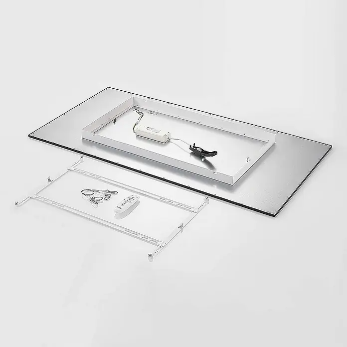 Lindby LED-Panel Nelios - L x B x H: 120 x 60 x 5,2 cm, schwarz, schwarz, Neutralweiß