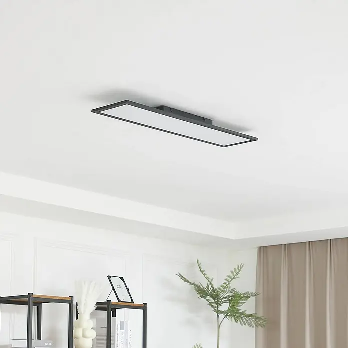 Lindby LED-Panel Enhife - L x B x H: 80 x 20 x 5 cm, schwarz, Neutralweiß