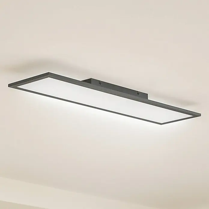 Lindby LED-Panel Enhife - L x B x H: 80 x 20 x 5 cm, schwarz, Neutralweiß