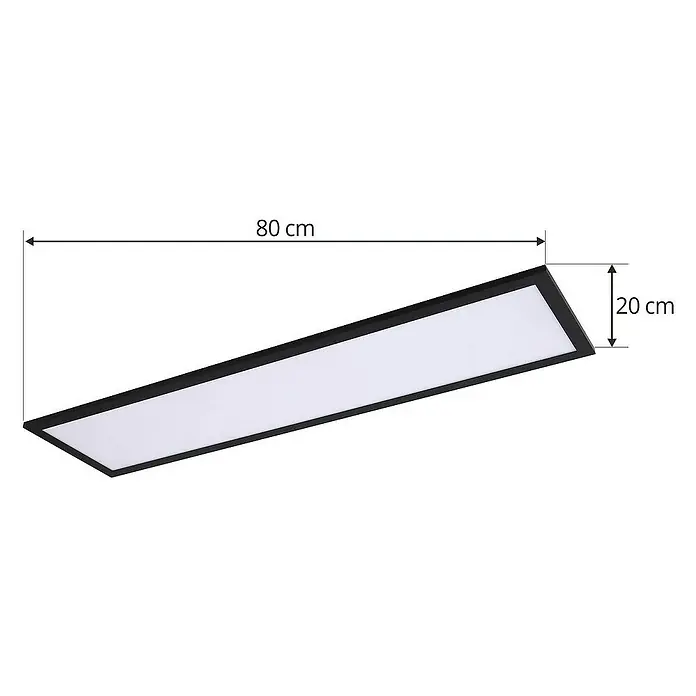 Lindby LED-Panel Enhife - L x B x H: 80 x 20 x 5 cm, schwarz, Neutralweiß