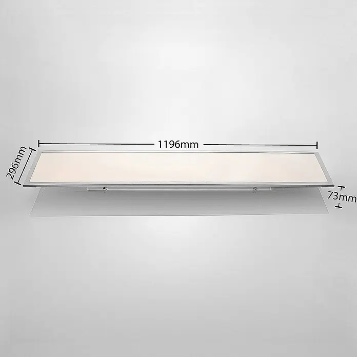 Lindby LED-Panel Stenley - L x B x H: 119,6 x 29,6 x 7,3 cm, weiß / opal, Neutralweiß