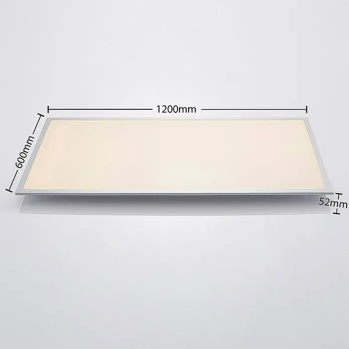 Lindby LED-Panel Zento - L x B x H: 120 x 60 x 5,2 cm, alu / grau / zink