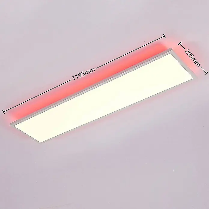 Arcchio LED-Panel Brenda - L x B x H: 119,5 x 29,5 x 5,5 cm, weiß / opal, weiß / opal