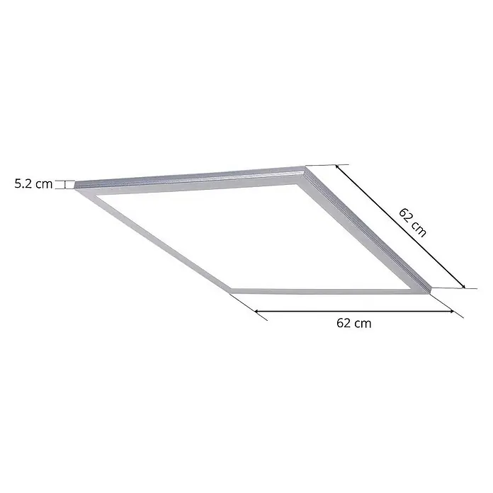 Lindby LED-Panel Livel - L x B x H: 62 x 62 x 5,2 cm, alu / grau / zink