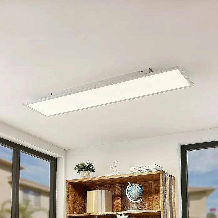Lindby LED-Panel Quais - L x B x H: 120 x 30 x 4,9 cm, weiß / opal, weiß / opal, Neutralweiß