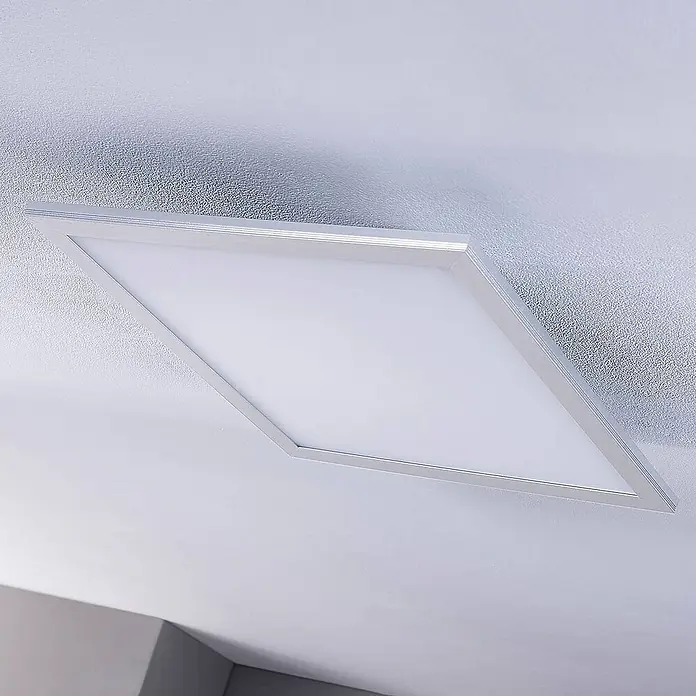 Lindby LED-Panel Livel - L x B x H: 62 x 62 x 5,2 cm, alu / grau / zink
