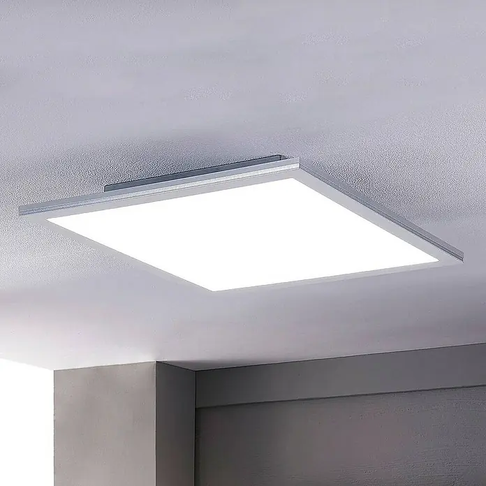 Lindby LED-Panel Livel - L x B x H: 62 x 62 x 5,2 cm, alu / grau / zink