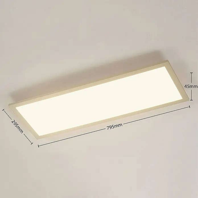 Arcchio LED-Panel Enja - L x B x H: 79,5 x 29,5 x 5,2 cm, weiß / opal, weiß / opal, Warmweiß