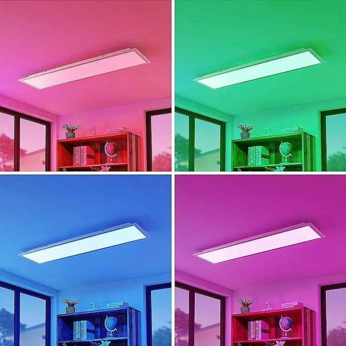Lindby LED-Panel Kjetil - L x B x H: 120 x 30 x 5,2 cm, alu / grau / zink