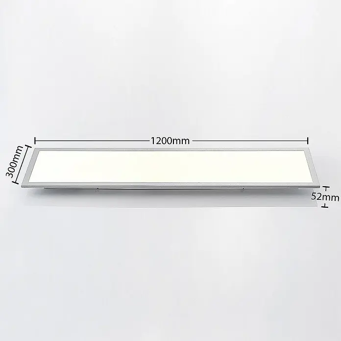 Lindby LED-Panel Kjetil - L x B x H: 120 x 30 x 5,2 cm, alu / grau / zink