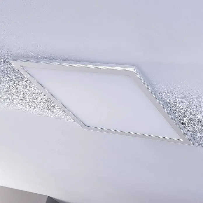 Lindby LED-Panel Livel - L x B x H: 40 x 40 x 5,2 cm, alu / grau / zink