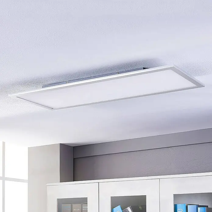 Lindby LED-Panel Livel - L x B x H: 120 x 30 x 5,2 cm, alu / grau / zink