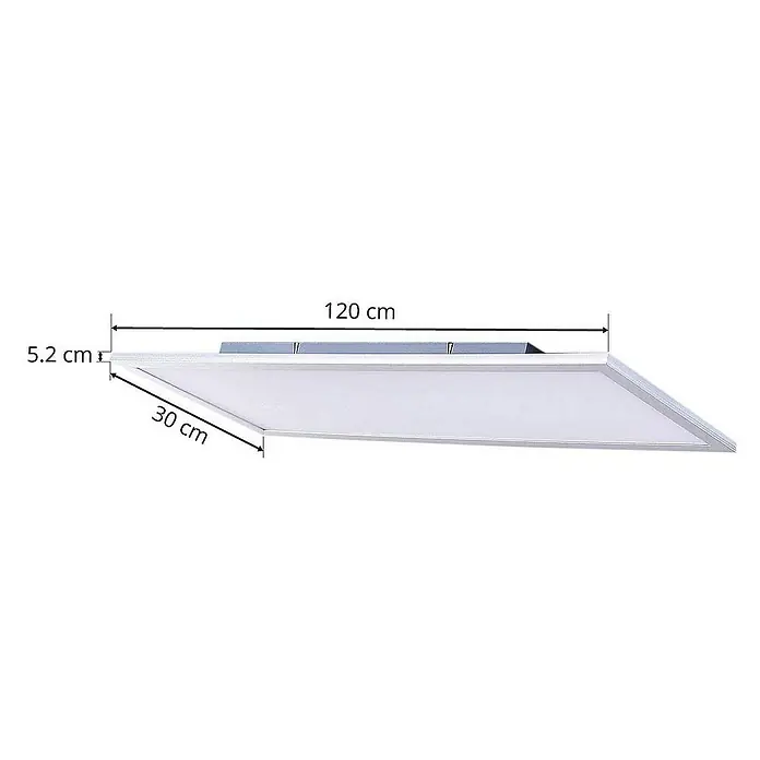 Lindby LED-Panel Livel - L x B x H: 120 x 30 x 5,2 cm, alu / grau / zink