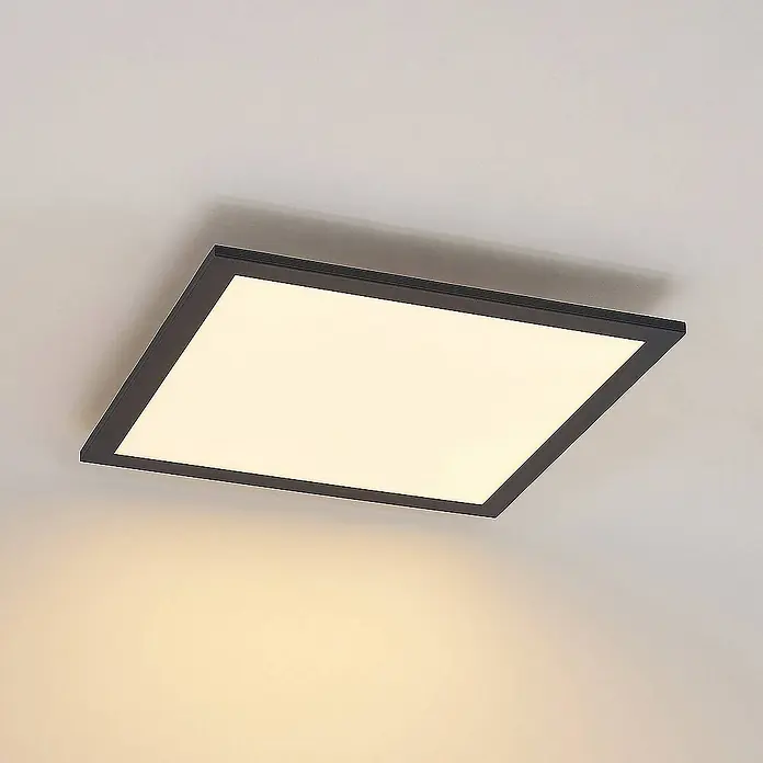 Lindby LED-Panel Nelios - L x B x H: 40 x 40 x 5,2 cm, schwarz, schwarz, Neutralweiß