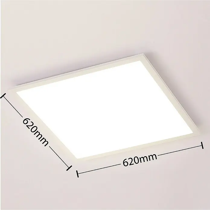 Arcchio LED-Panel Lysander - L x B x H: 61,5 x 61,5 x 5 cm, weiß / opal, weiß / opal