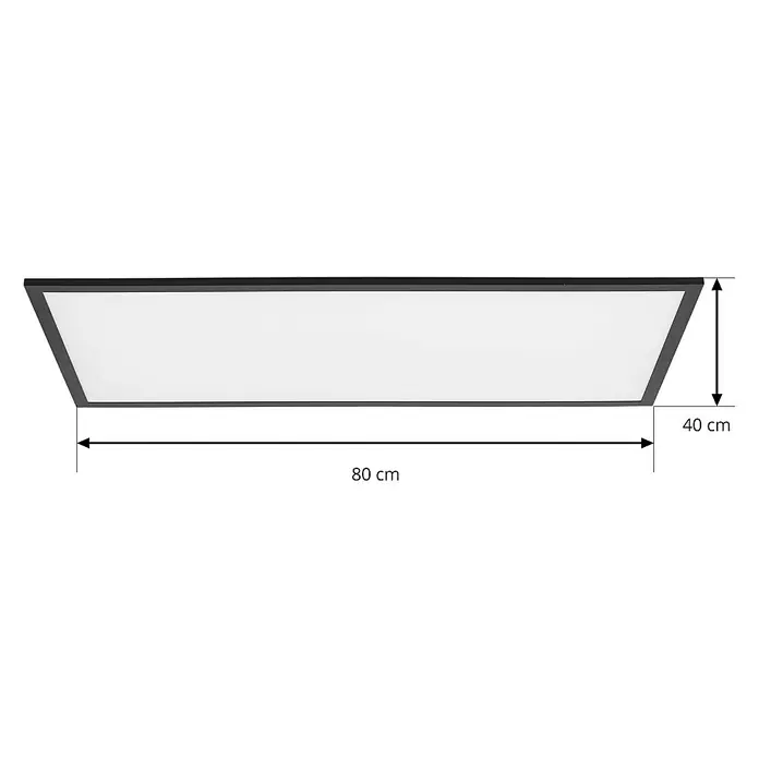 Lindby LED-Panel Lamin - L x B x H: 80 x 40 x 5 cm, schwarz