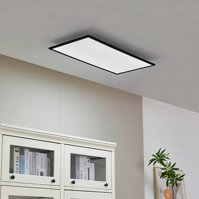 Lindby LED-Panel Lamin - L x B x H: 80 x 40 x 5 cm, schwarz