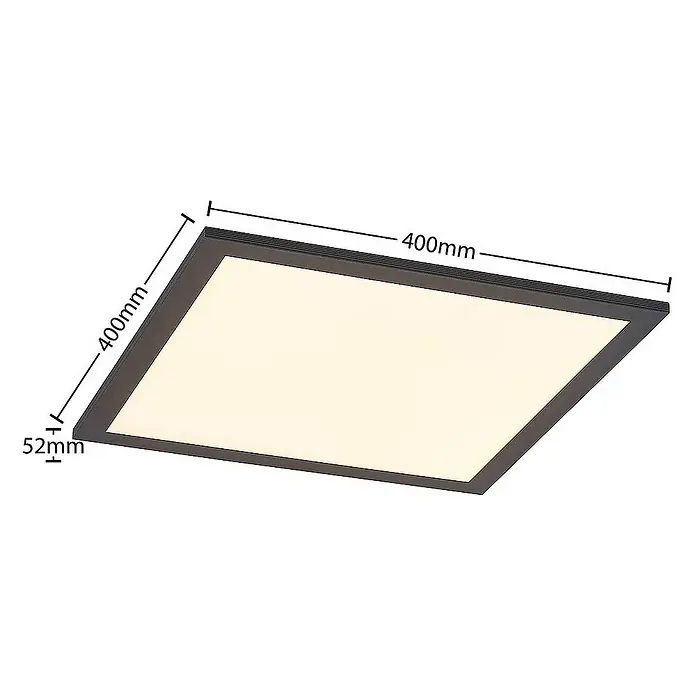 Lindby LED-Panel Nelios - L x B x H: 40 x 40 x 5,2 cm, schwarz, schwarz, Neutralweiß