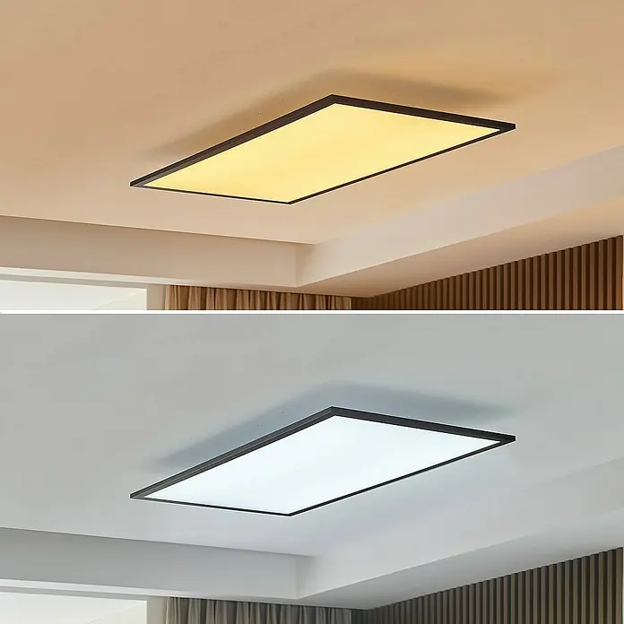 Lindby LED-Panel Lamin - L x B x H: 80 x 40 x 5 cm, schwarz