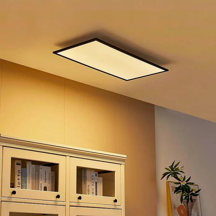 Lindby LED-Panel Lamin - L x B x H: 80 x 40 x 5 cm, schwarz