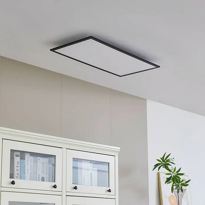Lindby LED-Panel Lamin - L x B x H: 80 x 40 x 5 cm, schwarz