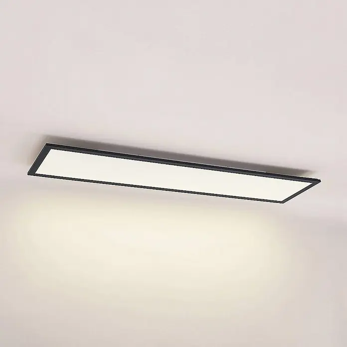 Lindby LED-Panel Nelios - L x B x H: 120 x 30 x 5,2 cm, schwarz, schwarz, Neutralweiß