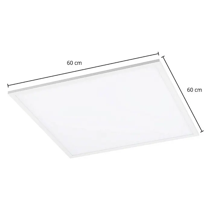 Lindby LED-Panel Luay - L x B x H: 60 x 60 x 5 cm, weiß / opal, weiß / opal