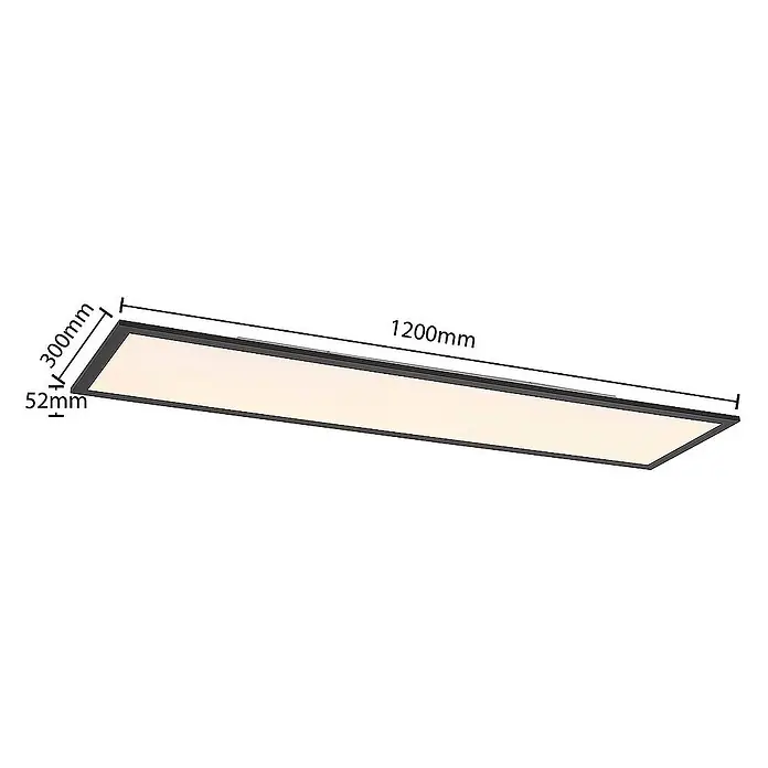Lindby LED-Panel Nelios - schwarz, Neutralweiß