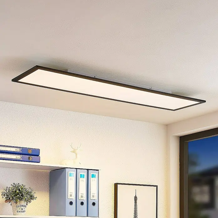 Lindby LED-Panel Nelios - schwarz, Neutralweiß