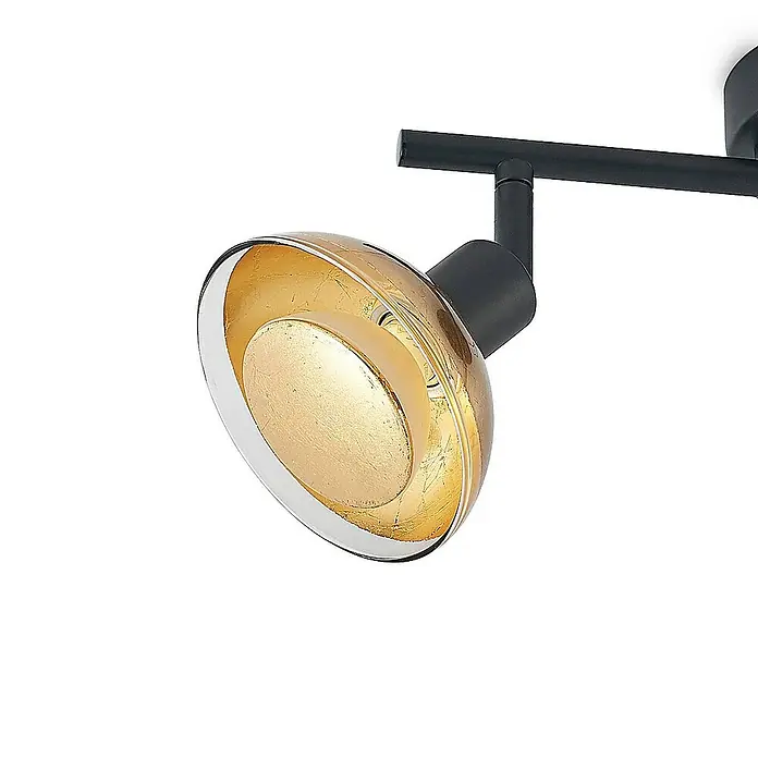 Lindby Deckenstrahler Erin - L x B x H: 31,5 x 12 x 18,4 cm, schwarz, messing / gold, GU10