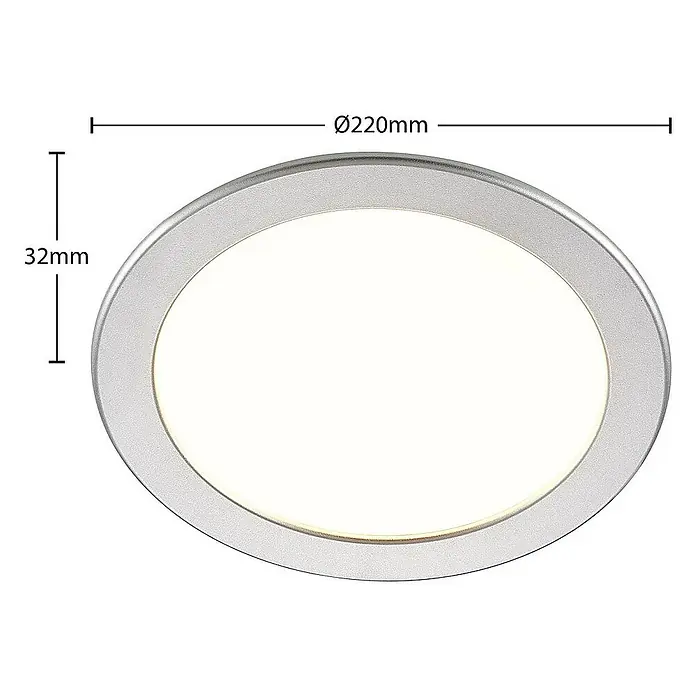 Prios Deckenstrahler Cadance - L x B x H: 22 x 22 x 3,2 cm, alu / grau / zink