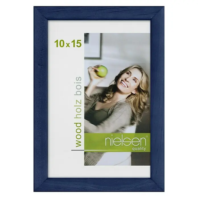 Nielsen Holzrahmen Zoom - 10 x 15 cm, Dunkelblau - Eleganter Nielsen Holz Bilderrahmen in Blau, Format 10x15 cm. Perfekt für Ihre Lieblingsfotos und Kunstdrucke. Stilvolle Dekoration für jedes Zuhause.