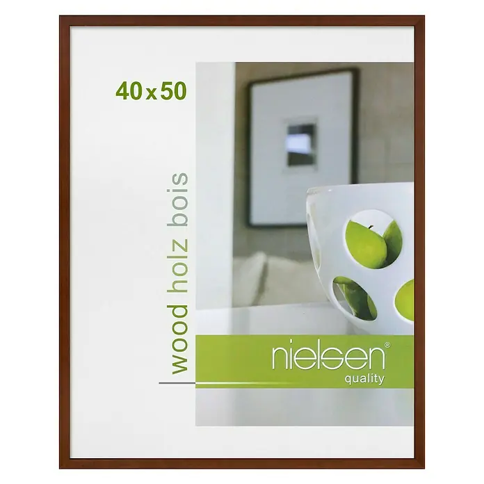 Nielsen Holzrahmen Zoom - 40 x 50 cm, Walnuss - Bilderrahmen aus Holz, 40x50 cm, mit Nielsen Qualitätsgarantie für stilvolle Präsentation von Fotos oder Kunstwerken.